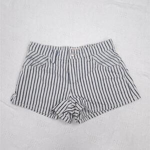 We The Free Shorts Womens‎ 24 Blue White Striped Casual Cotton Coastal Minimal